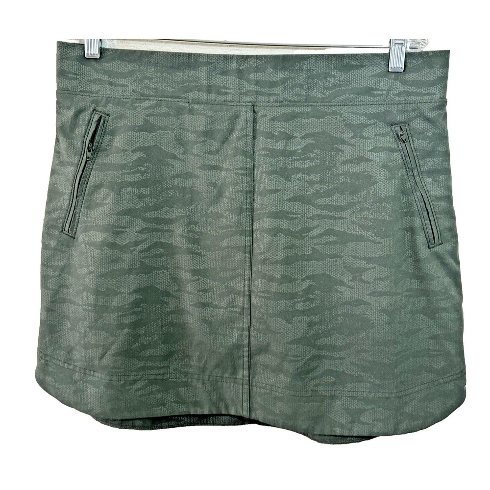 Orvis Womens Skort Womens XL Green Camo Embossed Pull On Inner Short Golf Tennis